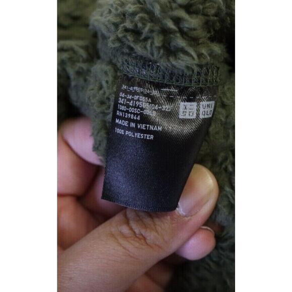 Uniqlo Sweater XXS Forest Green Sherpa like 100% polyester (9) - Picture 7 of 8